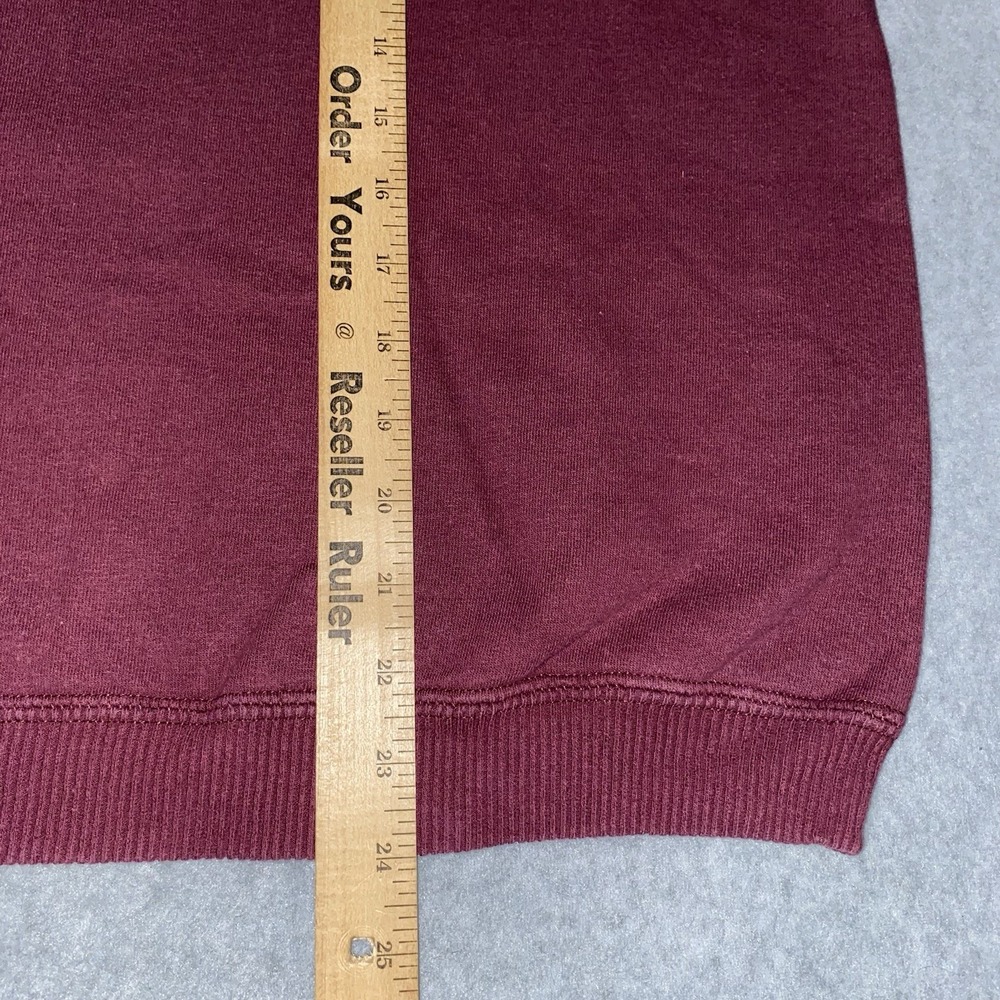 Vtg Mills High School MHS Vikings Sweatshirt Men's M Maroon Crewneck Sleeve Logo - Picture 11 of 14